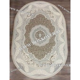 Ковер в гостиную дизайн 06 Бежевый Овал