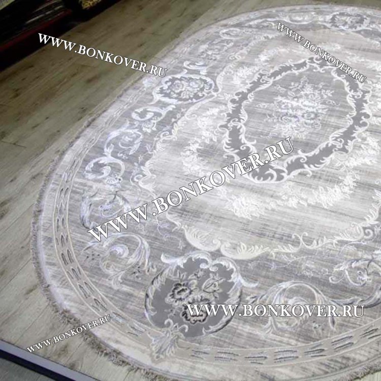 Ковер Турция Для Гостиной Дизайн 60 Серый Овал