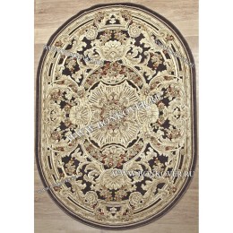 Ковер для Гостиной из Артшелка Дизайн 23 Gold Brown Овал